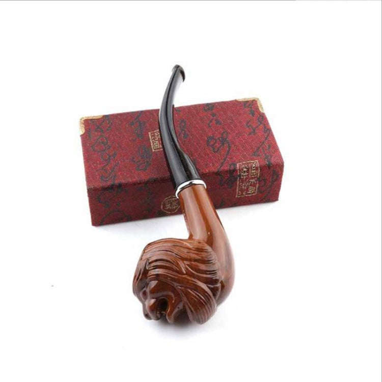 Portable Creative Lion Head-Shaped Cigarette Mouthpiece Pipe Cigar Pipe