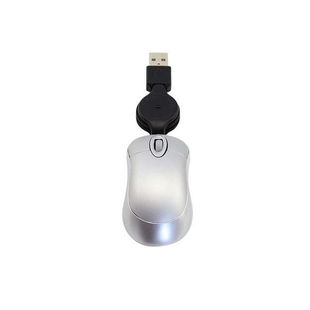 Mini Computer Mouse Retractable USB Cable Optical Ergonomic1600 DPI Portable Small Mice for Lapto...