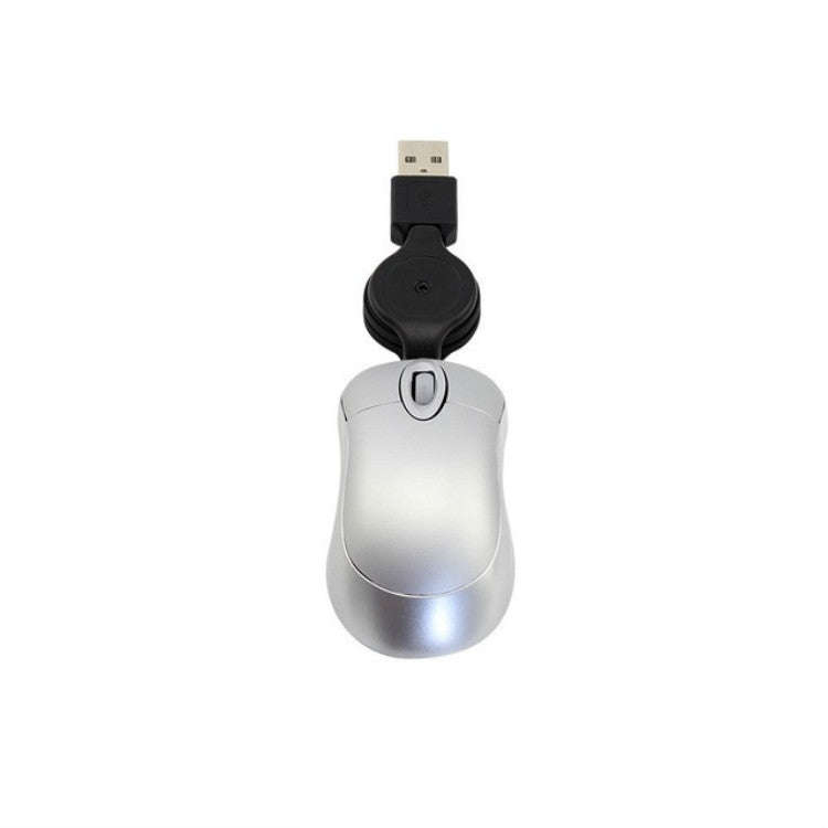 Mini Computer Mouse Retractable USB Cable Optical Ergonomic1600 DPI Portable Small Mice for Lapto...