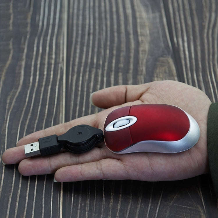 Mini Computer Mouse Retractable USB Cable Optical Ergonomic1600 DPI Portable Small Mice for Lapto...