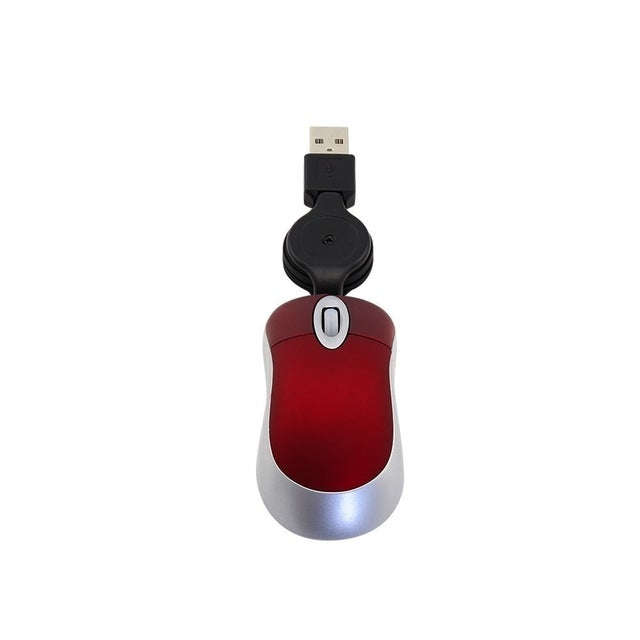 Mini Computer Mouse Retractable USB Cable Optical Ergonomic1600 DPI Portable Small Mice for Lapto...