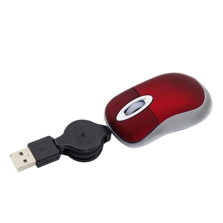 Mini Computer Mouse Retractable USB Cable Optical Ergonomic1600 DPI Portable Small Mice for Lapto...