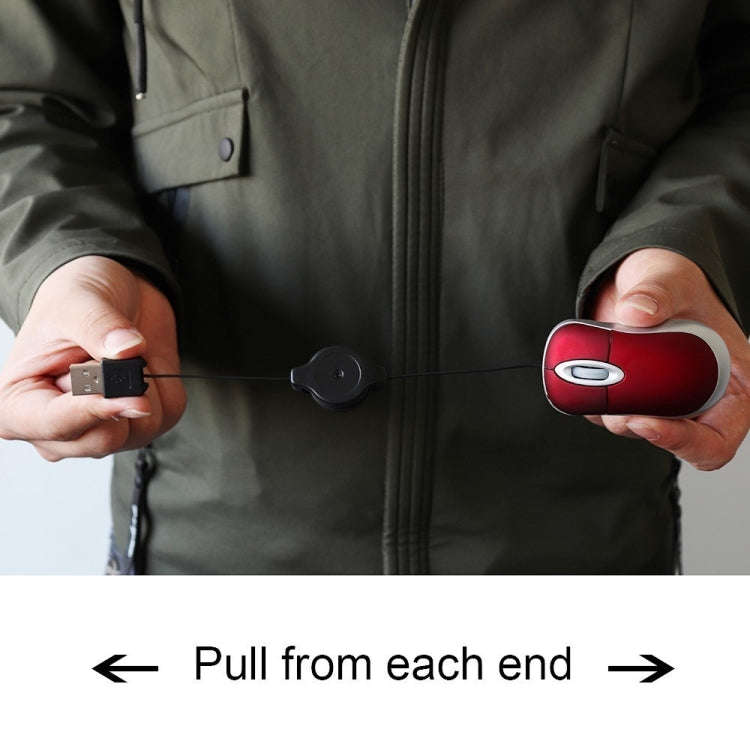 Mini Computer Mouse Retractable USB Cable Optical Ergonomic1600 DPI Portable Small Mice for Lapto...