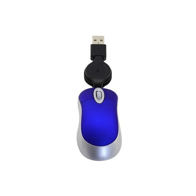 Mini Computer Mouse Retractable USB Cable Optical Ergonomic1600 DPI Portable Small Mice for Lapto...