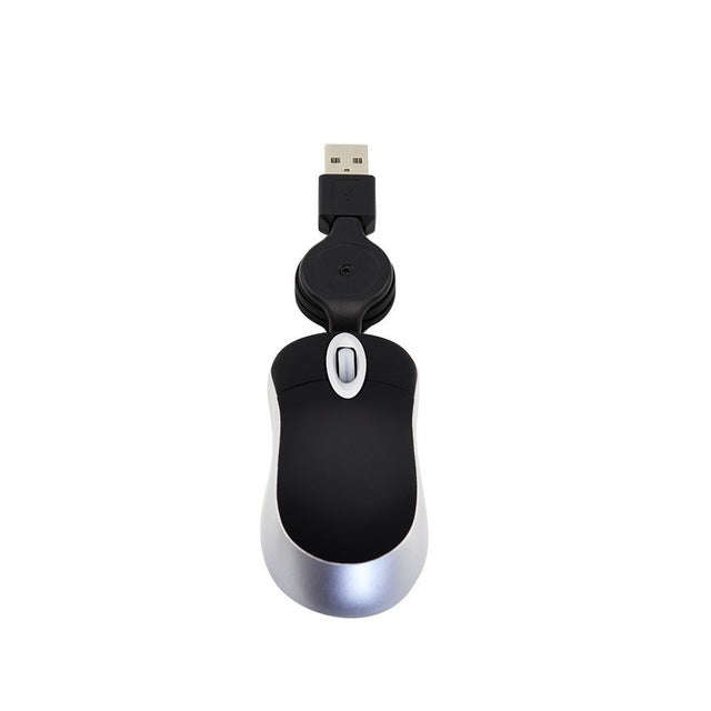 Mini Computer Mouse Retractable USB Cable Optical Ergonomic1600 DPI Portable Small Mice for Lapto...