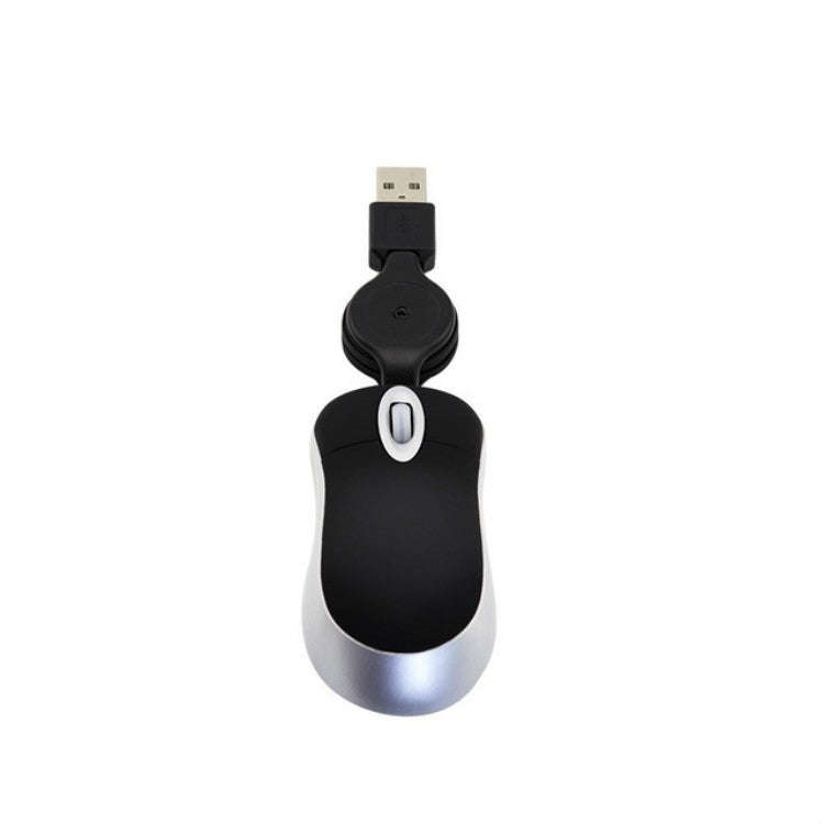 Mini Computer Mouse Retractable USB Cable Optical Ergonomic1600 DPI Portable Small Mice for Lapto...
