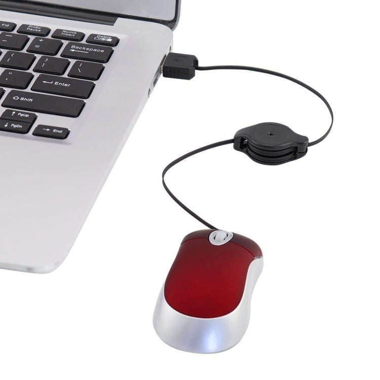 Mini Computer Mouse Retractable USB Cable Optical Ergonomic1600 DPI Portable Small Mice for Lapto...