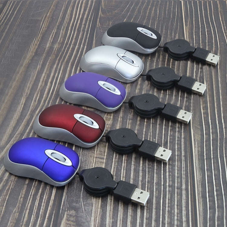 Mini Computer Mouse Retractable USB Cable Optical Ergonomic1600 DPI Portable Small Mice for Lapto...