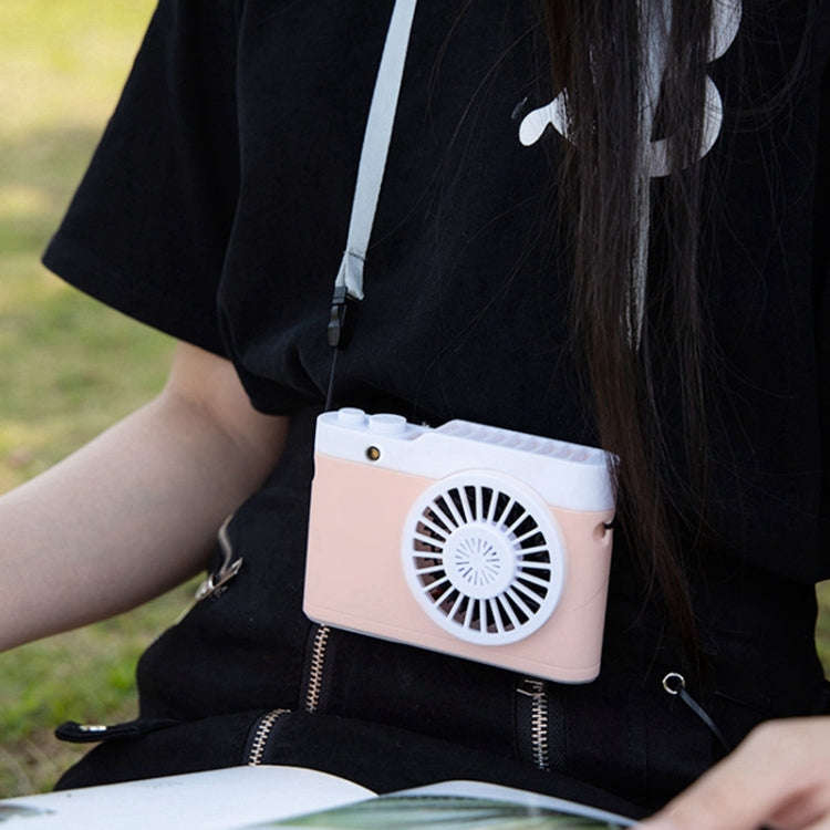 Portable Mini Usb Charging Camera Fan Hanging Neck Small Fan(Gray)