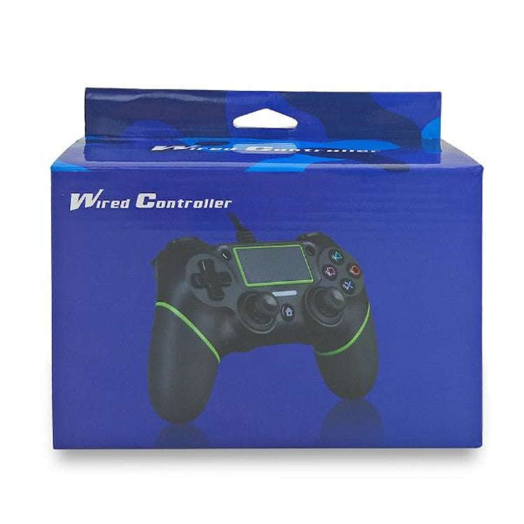 For PS4 Handle Wired Handle Cable Game Controller(Black Blue)