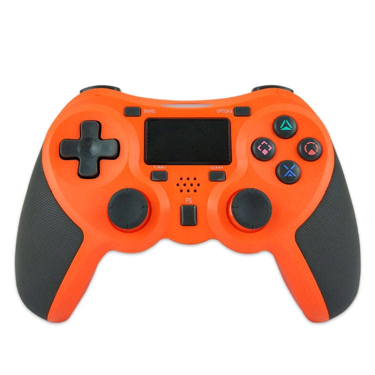 Rubberized Wireless Game Controller Bluetooth Handle for PS4 Host(Orange)
