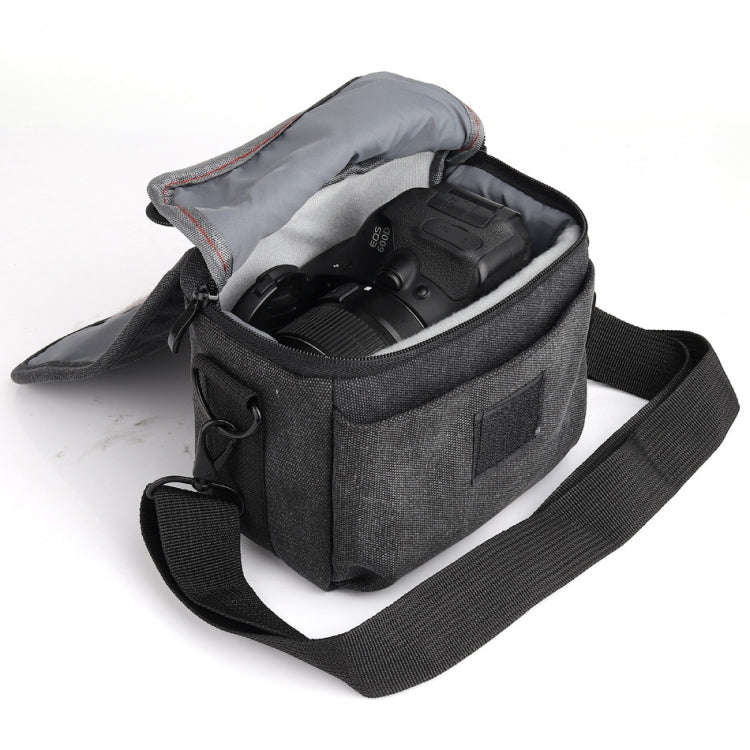 Universal DSLR Camera Shoulder Bag Canvas Photo Handbag, External size: 19 x 17 x 10mm(Black)