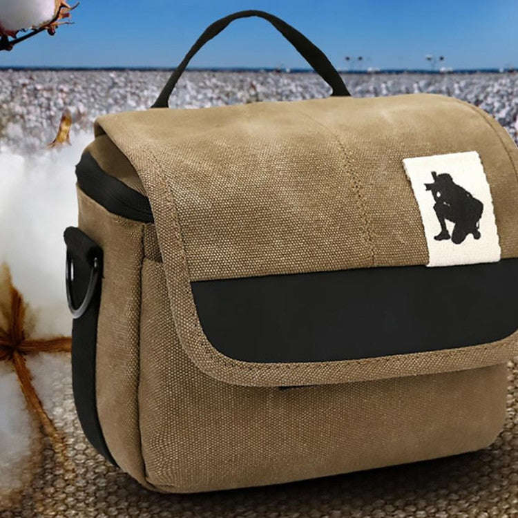 Universal DSLR Camera Shoulder Bag Canvas Photo Handbag, External size: 19 x 17 x 10mm(Black)