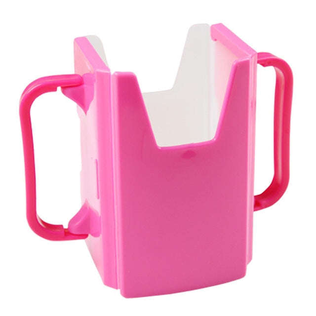 Handle Boxed Anti-sprinkling Drink Holder Retractable Baby Learning Cup(Pink)