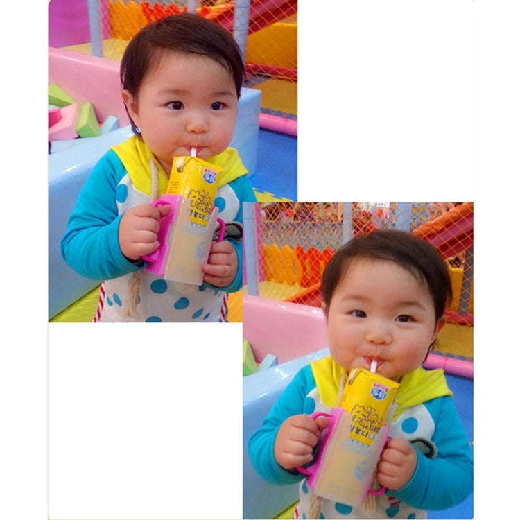 Handle Boxed Anti-sprinkling Drink Holder Retractable Baby Learning Cup(Pink)