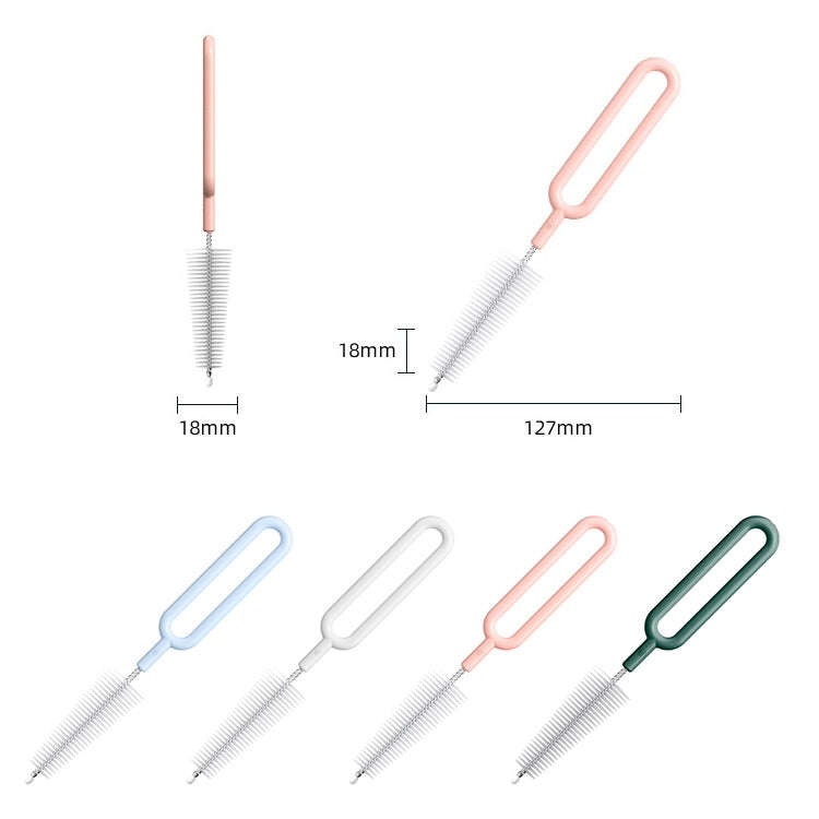 20 PCS Nylon Feeding Bottle Cleaning Brush Rotating Teapot Brush(Phosphor)
