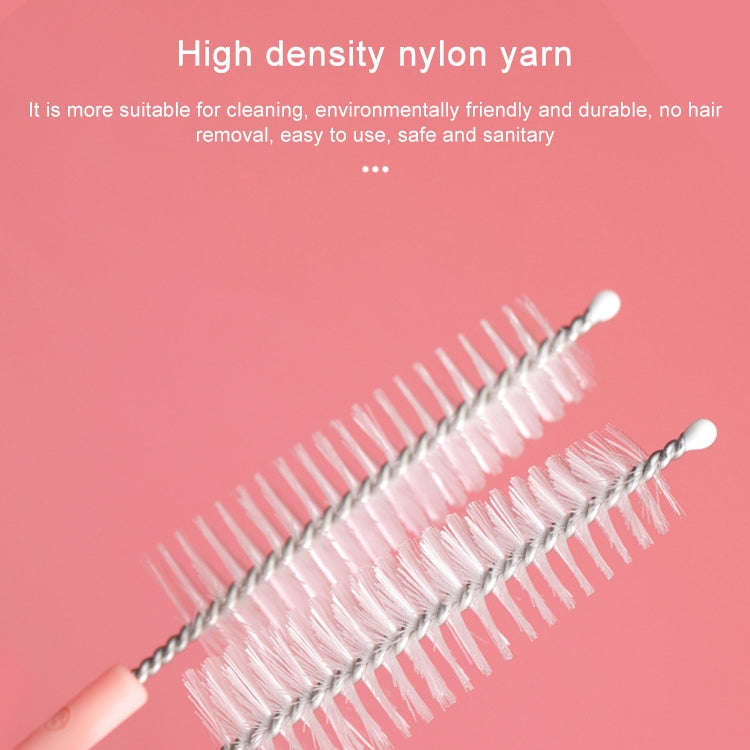 20 PCS Nylon Feeding Bottle Cleaning Brush Rotating Teapot Brush(Phosphor)