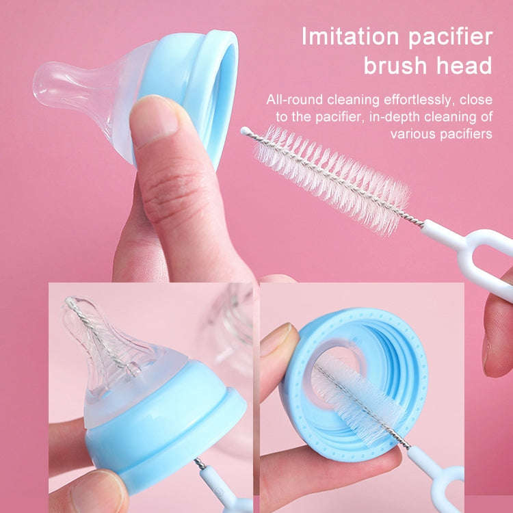 20 PCS Nylon Feeding Bottle Cleaning Brush Rotating Teapot Brush(Phosphor)