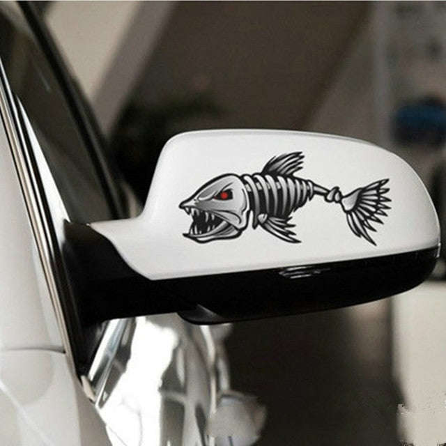 10 PCS Horror Skeleton Shark Fishing Daren Cover Scratch Reflective Waterproof Personality Body S...