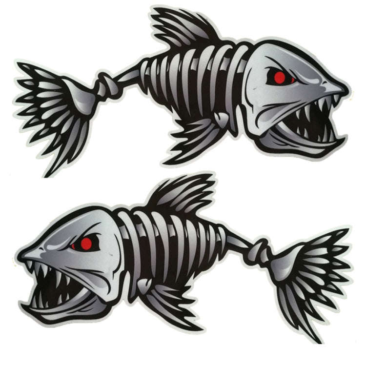 10 PCS Horror Skeleton Shark Fishing Daren Cover Scratch Reflective Waterproof Personality Body S...