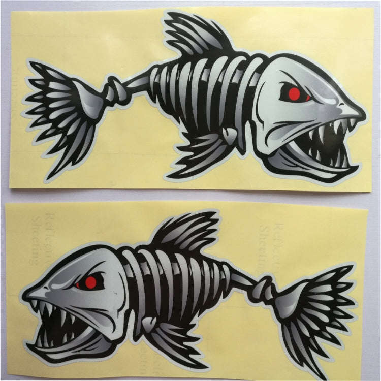 10 PCS Horror Skeleton Shark Fishing Daren Cover Scratch Reflective Waterproof Personality Body S...