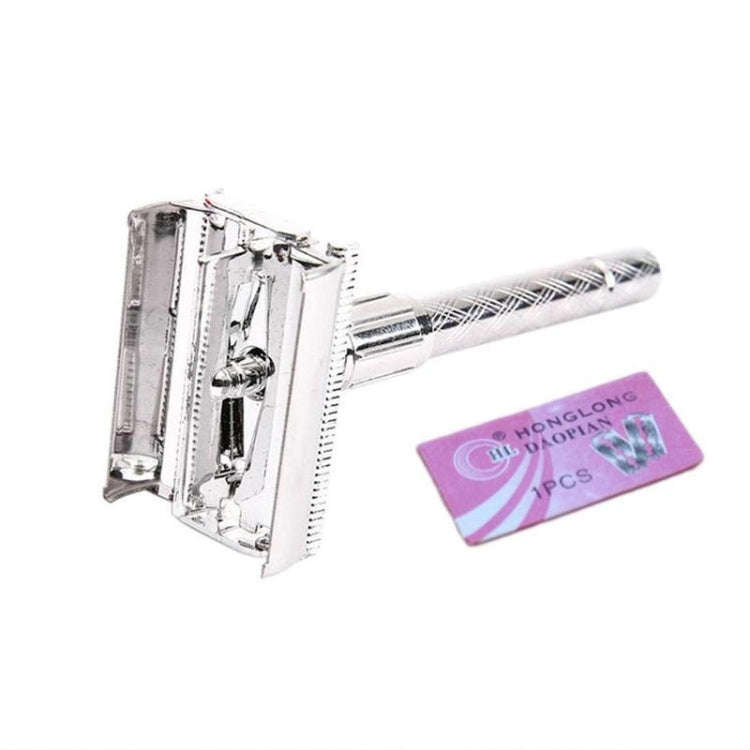 2 PCS Adjustable Safety Classic Stainless Steel Razor Men Safety Double Edge Blade Shaving