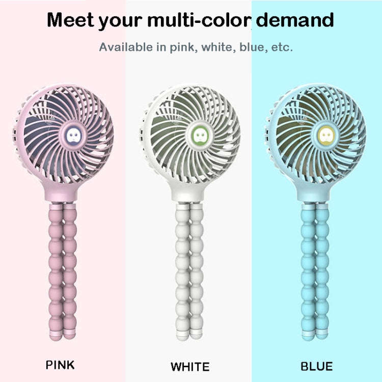 Octopus Deformed Cartoon Folding USB Rechargeable Mini Handheld Fan(Blue)