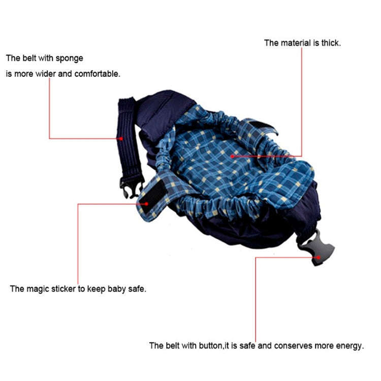 Newborn Baby Cross-body Harness Strap(Blue Plaid)