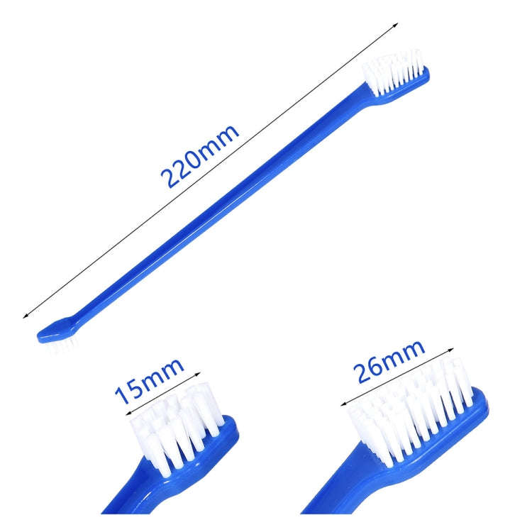 10pcs Dog Cat Effective Pets Oral Care Pet Toothbrush, Specification:Blue Handle + Medium Hair(Blue)