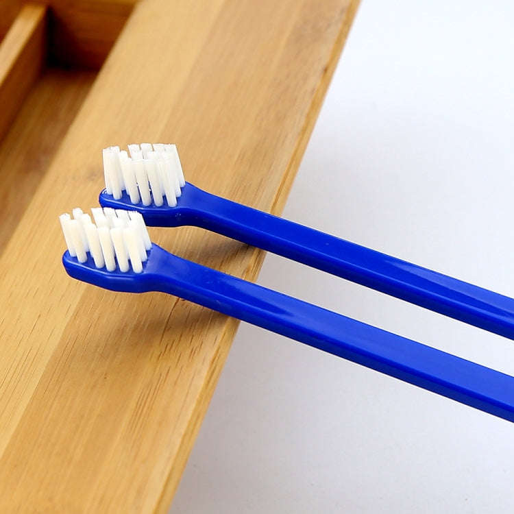 10pcs Dog Cat Effective Pets Oral Care Pet Toothbrush, Specification:Blue Handle + Medium Hair(Blue)