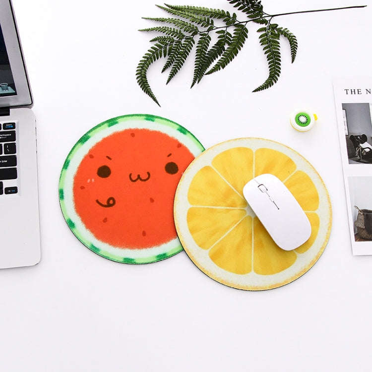 2 PCS 22cm Cute Fruit Series Round Mouse Pad Desk Pad Office Supplies(Watermelon)