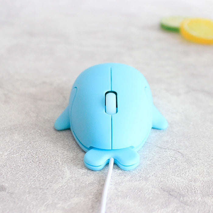 Cute Cartoon Wired Mouse Girl Office Home Laptop  Mouse(Blue)