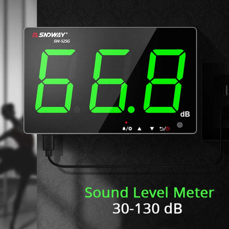 SNDWAY Wall-mounted 30~130dB Large Screen Digital Display Noise Decibel Monitoring Testers, Speci...