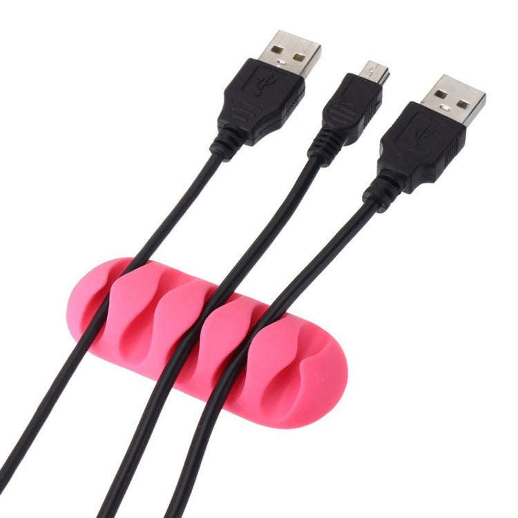 10 PCS Pasteable Five-hole TPR Wire Storage Organizer Data Cable Holder(Black)
