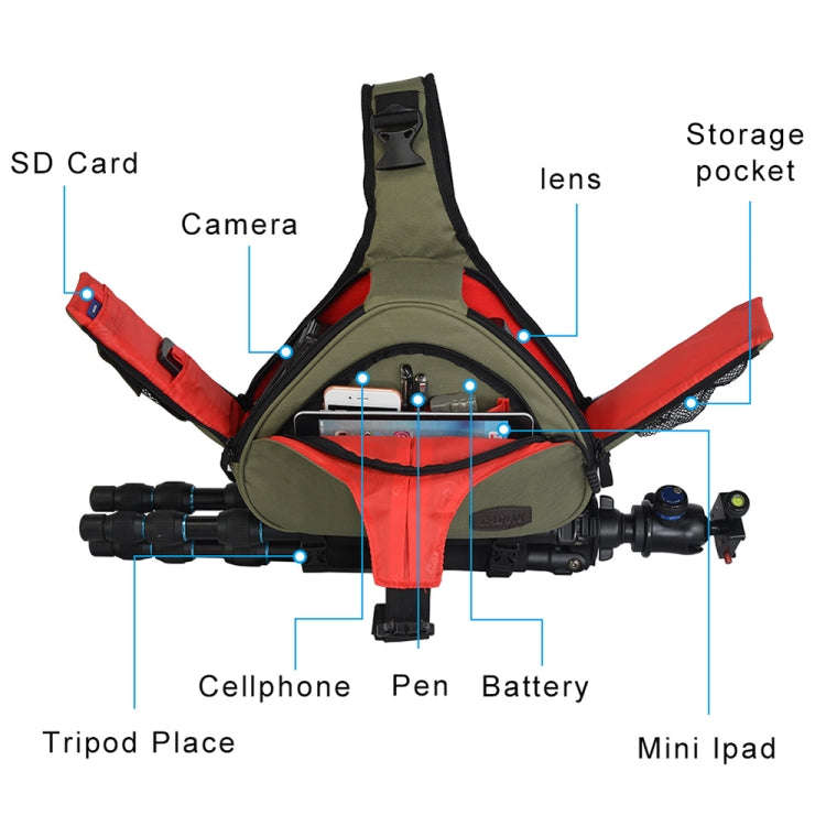 CADeN K1 DSLR Camera Shoulder Waterproof Bag with Rain Cover(Army Green)
