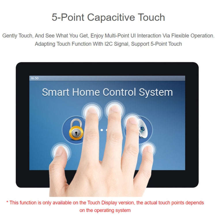 Waveshare 5 Inch DSI Display, 800 × 480 Pixel, IPS Display Panel, Style:Touch Display