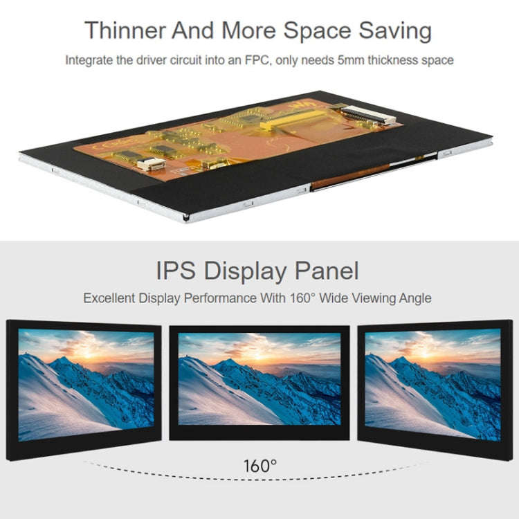 Waveshare 5 Inch DSI Display, 800 × 480 Pixel, IPS Display Panel, Style:Touch Display