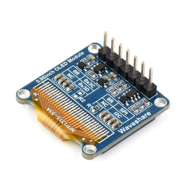 Waveshare 0.96 inch OLED Display Module, 128×64 Resolution, SPI / I2C Communication(E Blue)