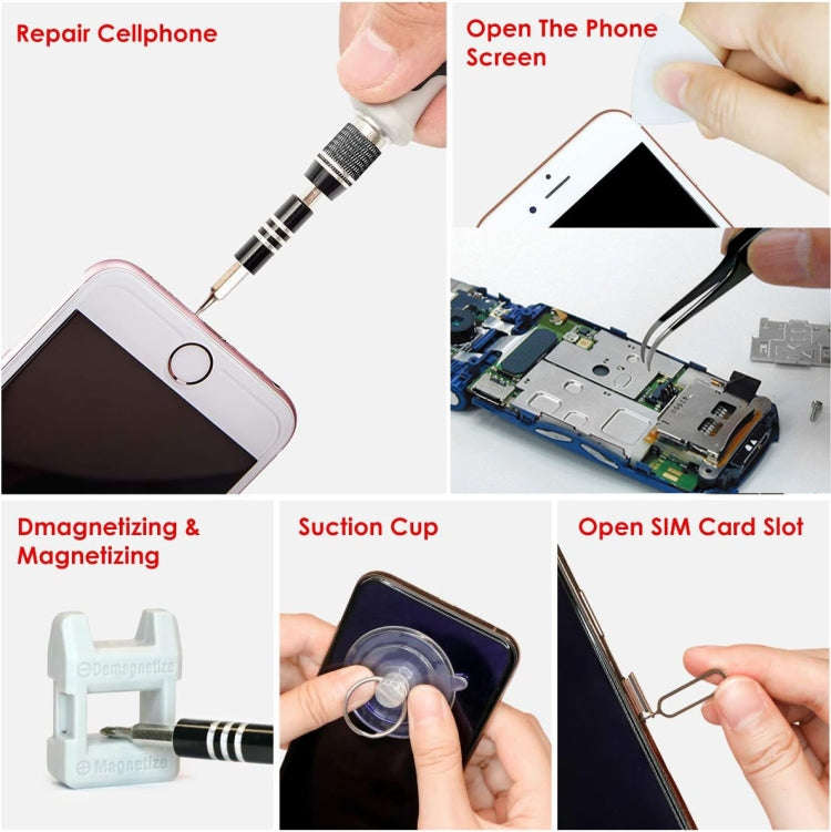 110 in 1 Magnetic Plum Screwdriver Mobile Phone Disassembly Repair Tool(Black)