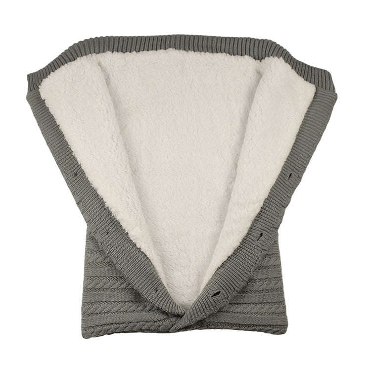 Warm Soft Cotton Knitting Envelope Newborn Baby Sleeping Bag(Dark Blue)