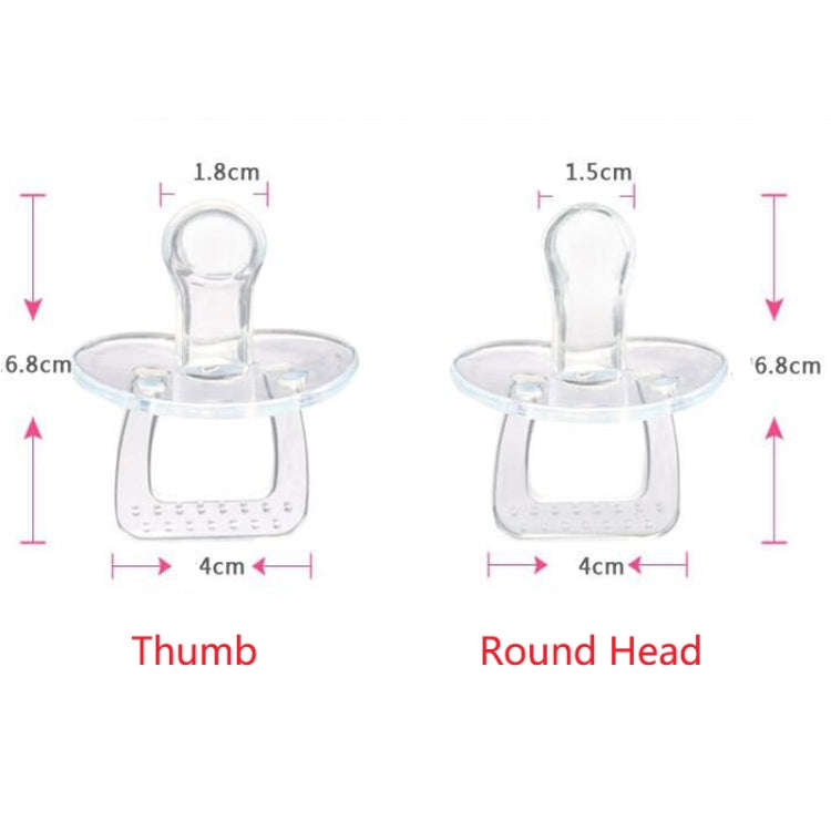 Baby Products Full Silicone Round Head Thumb Transparent Pacifier(Round Head)