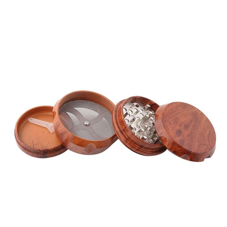 Wood Drum Type Smoke Grinder Tobacco Spice Crusher, Size:M(Red)