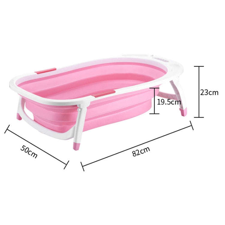 Baby Folding Bathtub Portable Plastic Baby Bath Shower Kids Bathtub(Blue)