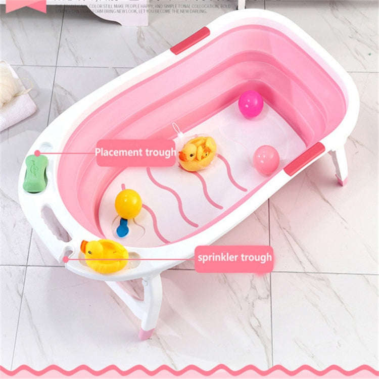 Baby Folding Bathtub Portable Plastic Baby Bath Shower Kids Bathtub(Green)