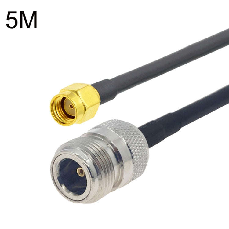 RP-SMA Male to N Female RG58 Coaxial Adapter Cable, Cable Length:5m