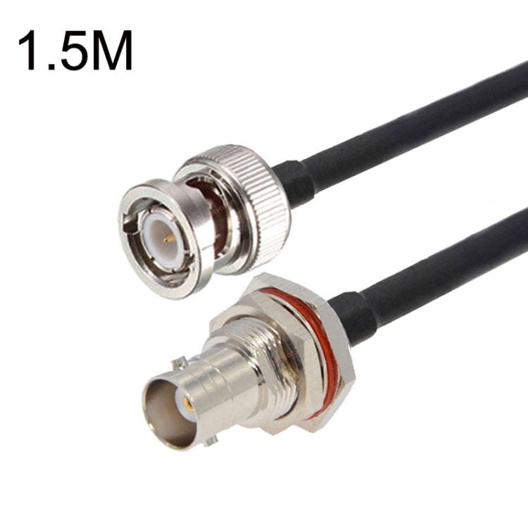 BNC Female With Waterproof Circle To BNC Male RG58 Coaxial Adapter Cable, Cable Length:1.5m