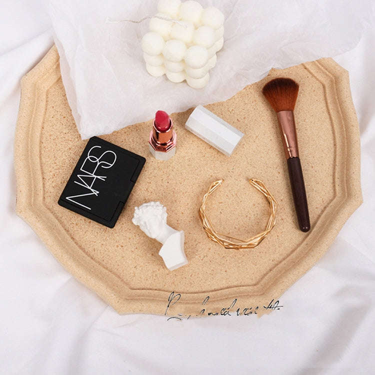 Octagonal  Shape Retro Wooden Jewelry Tray Home Homestay Decorative Ornaments Photo Props