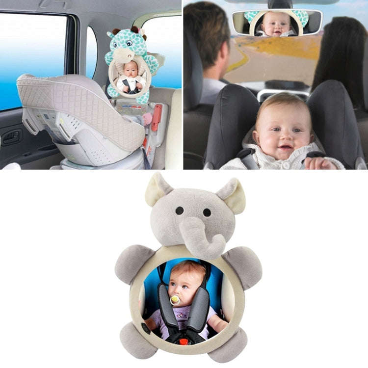 Cartoon Adjustable Safety Seat Car Back Interior Mirror Headrest Rear Facing Mirrors Monitor(Elep...