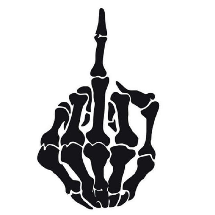 10 PCS Anti-High Beam Car Sticker Middle Finger Despise Reflective Car Sticker Bones Motorcycle S...