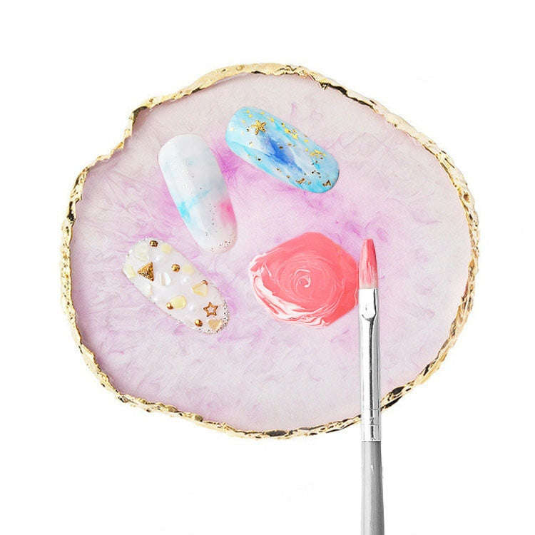 Nail Palettes Resin Agate Pieces Nail Painting Palette Decoration Storage Tray(Purple)